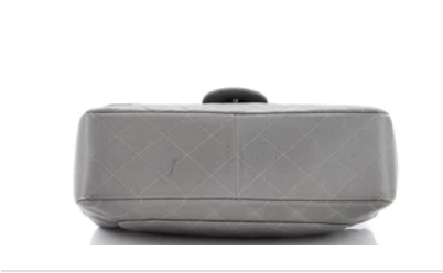 Chanel Vintage Classic Single Flap Bag Quilted Caviar Jumbo