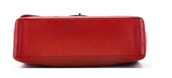 Chanel Vintage Classic Single Flap Bag Quilted Caviar Maxi