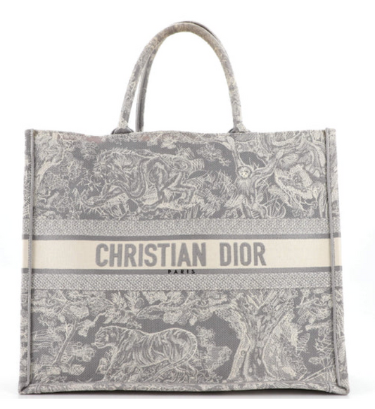 Christian DiorBook Tote Embroidered Canvas Large