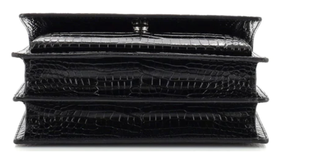 Saint LaurentSunset Crossbody Bag Crocodile Embossed Leather Medium