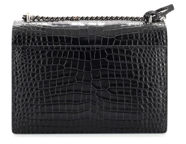 Saint LaurentSunset Crossbody Bag Crocodile Embossed Leather Medium