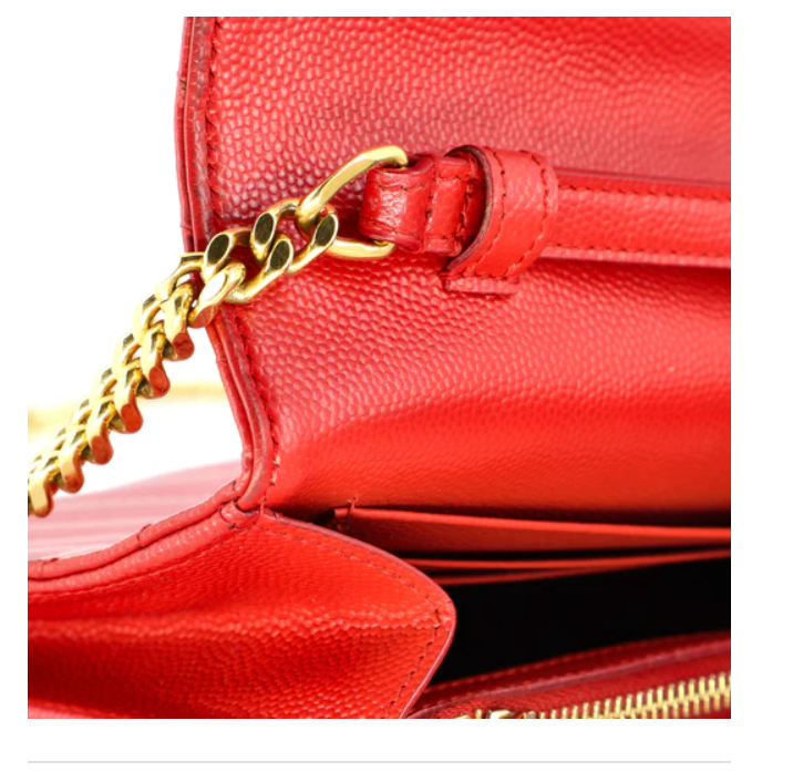 Saint LaurentDeconstructed Monogram Chain Wallet Matelasse Chevron Leather Medium