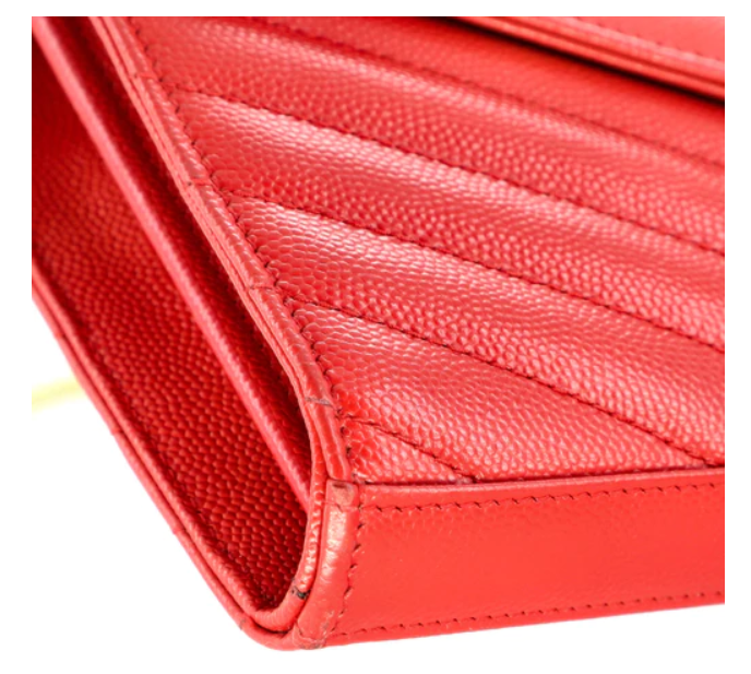 Saint LaurentDeconstructed Monogram Chain Wallet Matelasse Chevron Leather Medium