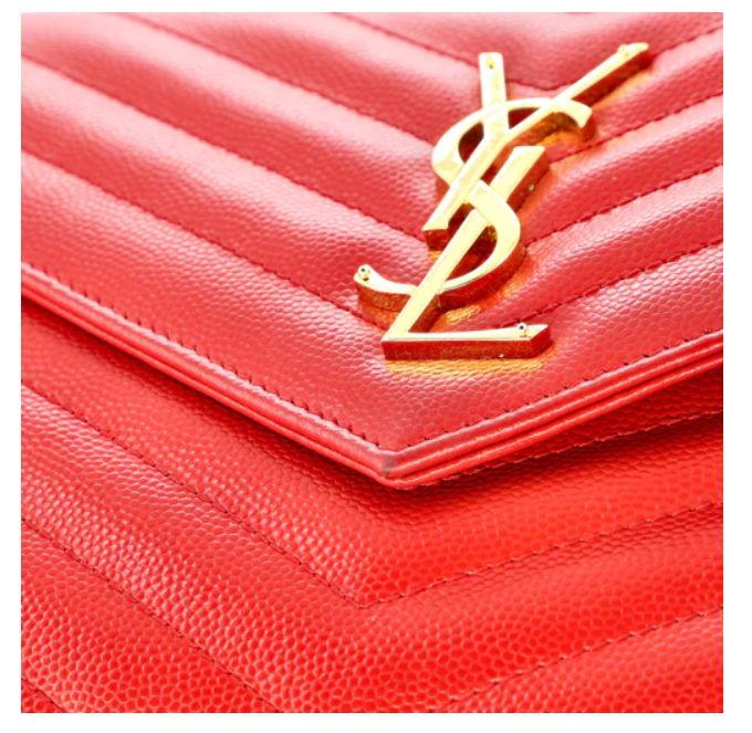 Saint LaurentDeconstructed Monogram Chain Wallet Matelasse Chevron Leather Medium