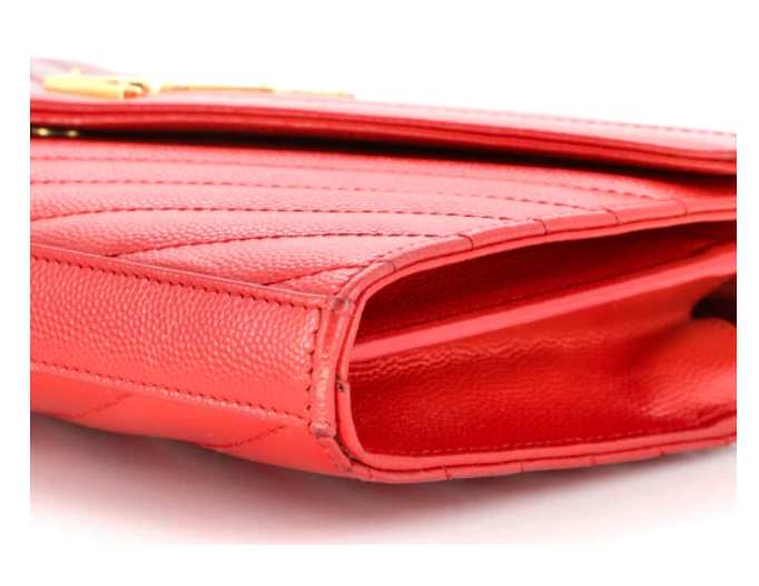 Saint LaurentDeconstructed Monogram Chain Wallet Matelasse Chevron Leather Medium