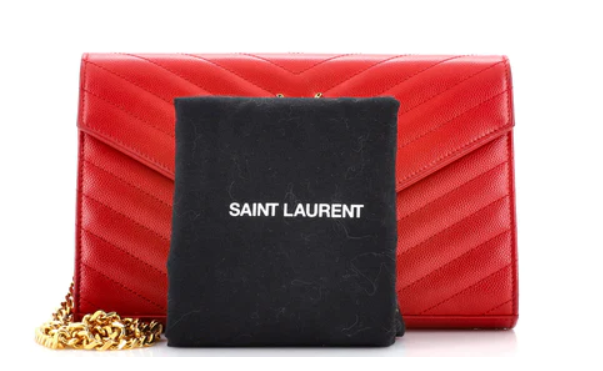Saint LaurentDeconstructed Monogram Chain Wallet Matelasse Chevron Leather Medium