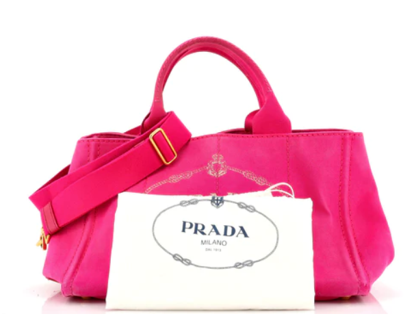 Prada Canapa Convertible Tote Canvas Medium