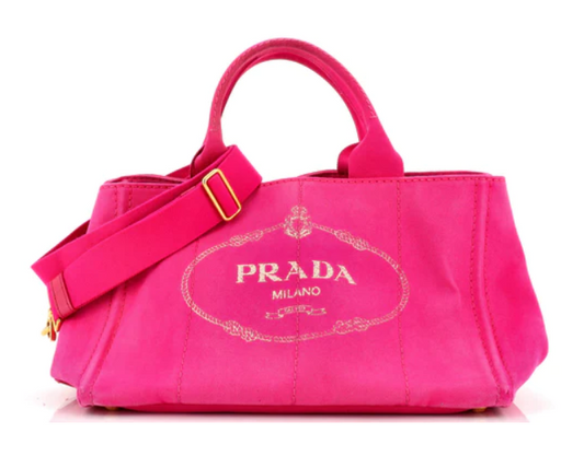 Prada Canapa Convertible Tote Canvas Medium