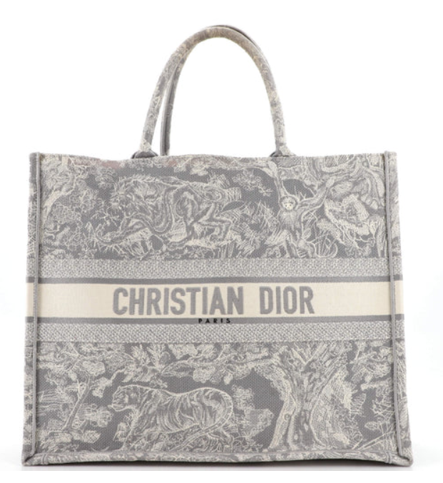 Christian DiorBook Tote Embroidered Canvas Large