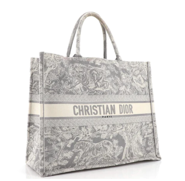 Christian DiorBook Tote Embroidered Canvas Large